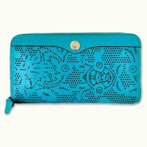 Rebecca Minkoff Teal Luma Large Zip Wallet